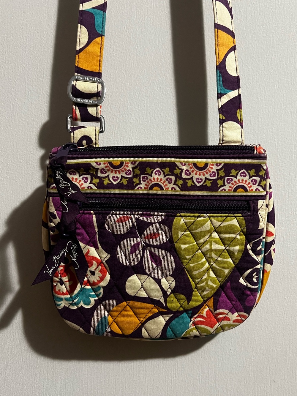 Vera Bradley Purple Multi Floral Quilted Crossbody